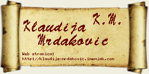 Klaudija Mrdaković vizit kartica